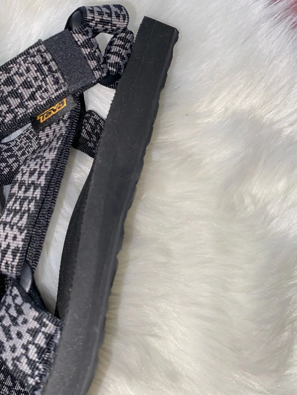 Teva Black Gray Patterned Strap Men's Sandals